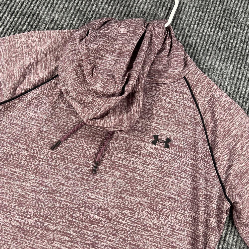 Under Armour Pullover Shirt Womens Small Purple Long Sleeve Loose Fit Hooded